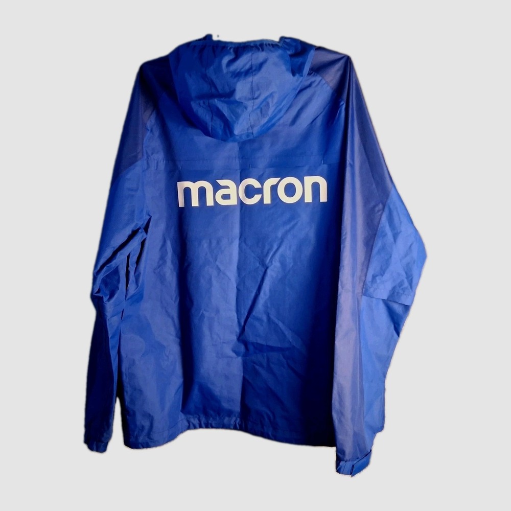 NWOT Macron Los Angeles Rugby Rain Coat Hoodie Men's 2XL Blue